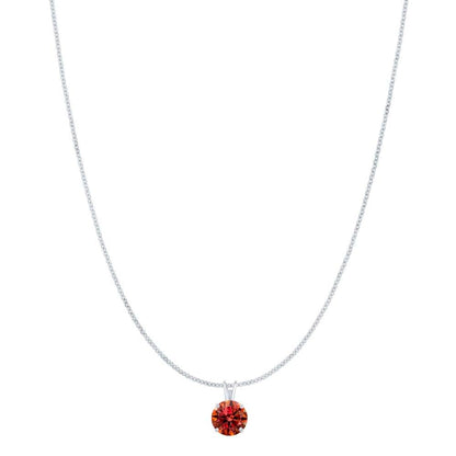 MauliJewels 2.00ct Watermelon Moissanite 14k White Gold Solitaire Pendant with Gold  Silver Chain