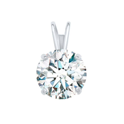 MauliJewels 2.00ct White Moissanite 14k White Gold Solitaire Pendant with Gold Silver Chain Mauli Jewels