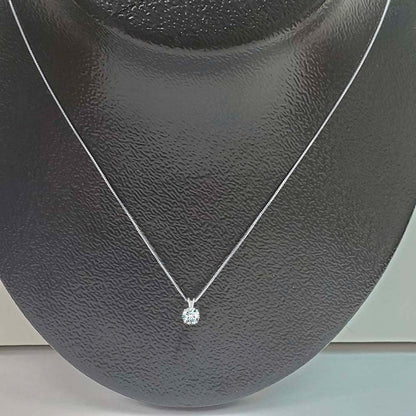 MauliJewels 2.00ct White Moissanite 14k White Gold Solitaire Pendant with Gold Silver Chain Mauli Jewels