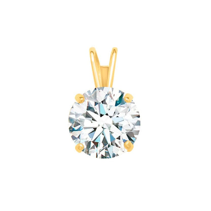 MauliJewels 1.20ct White Moissanite 14k Yellow Gold Solitaire Pendant with Gold Silver Chain