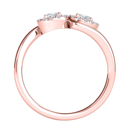 MauliJewels 1/2 Carat Lab Grown Diamond Flower Ring for Women, Prong Setting, 10K Rose Yellow or White Gold, E-F Color VS1 Clarity, Engagement Wedding Ring