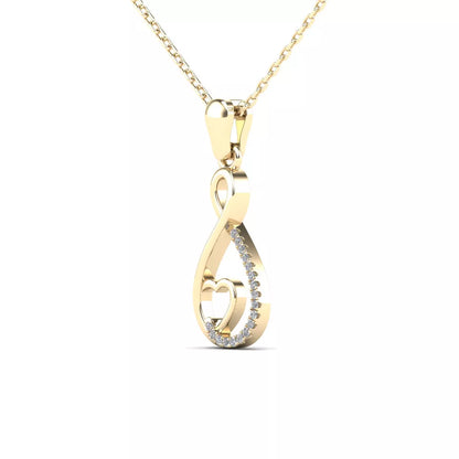 0.05Ct Natural White Diamond Heart Pendant Necklace in 10K Yellow Gold