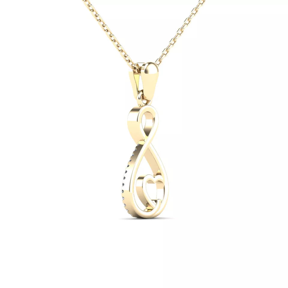 0.05Ct Natural White Diamond Heart Pendant Necklace in 10K Yellow Gold