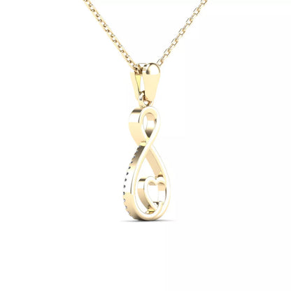 0.05Ct Natural White Diamond Heart Pendant Necklace in 10K Yellow Gold