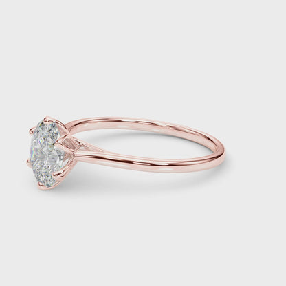 1.00 Carat Oval-Cut Lab-Grown Diamond Ring in 10K White, Rose, and Yellow Gold – Classic Elegance for Women