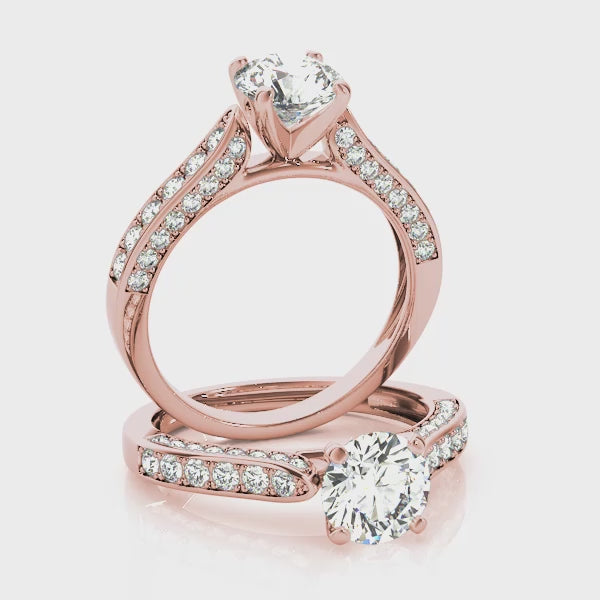 MauliJewels 1.00 CTW Lab Grown Diamond Engagement Ring for Women | Prong Setting | 14K Rose, White & Yellow Gold