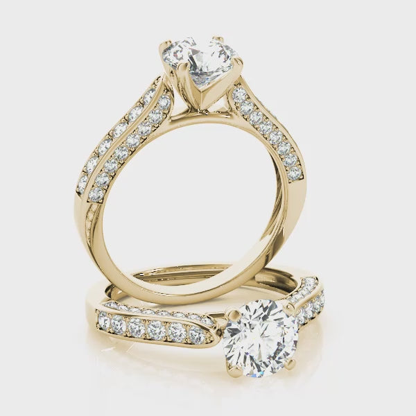 MauliJewels 1.00 CTW Lab Grown Diamond Engagement Ring for Women | Prong Setting | 14K Rose, White & Yellow Gold