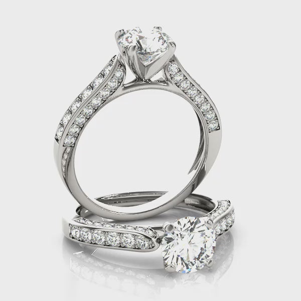 MauliJewels 1.00 CTW Lab Grown Diamond Engagement Ring for Women | Prong Setting | 14K Rose, White & Yellow Gold